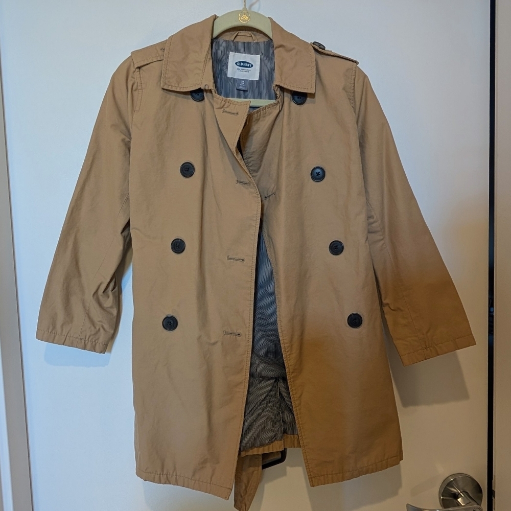 Old Navy Tan Double Breasted Trench Coat Size XS Petite